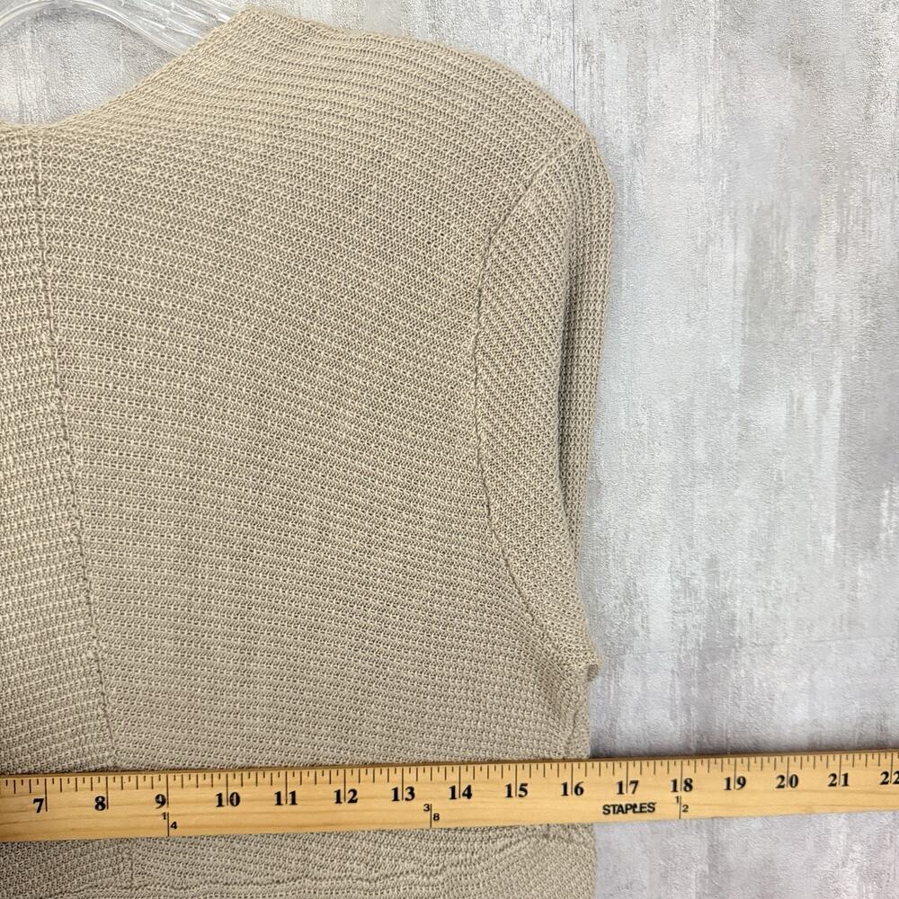 EILEEN FISHER Cardigan Petite PM Linen Open Knit Open Front Long Sleeve Beige - Picture 12 of 13